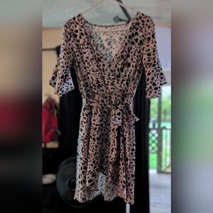 Leopard Print Wrap Dress